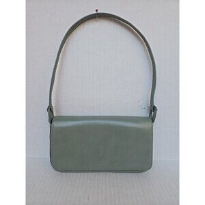 Fossil 1954 Leather Baguette Small Shoulder Bag Seafoam Green Magnetic Purse